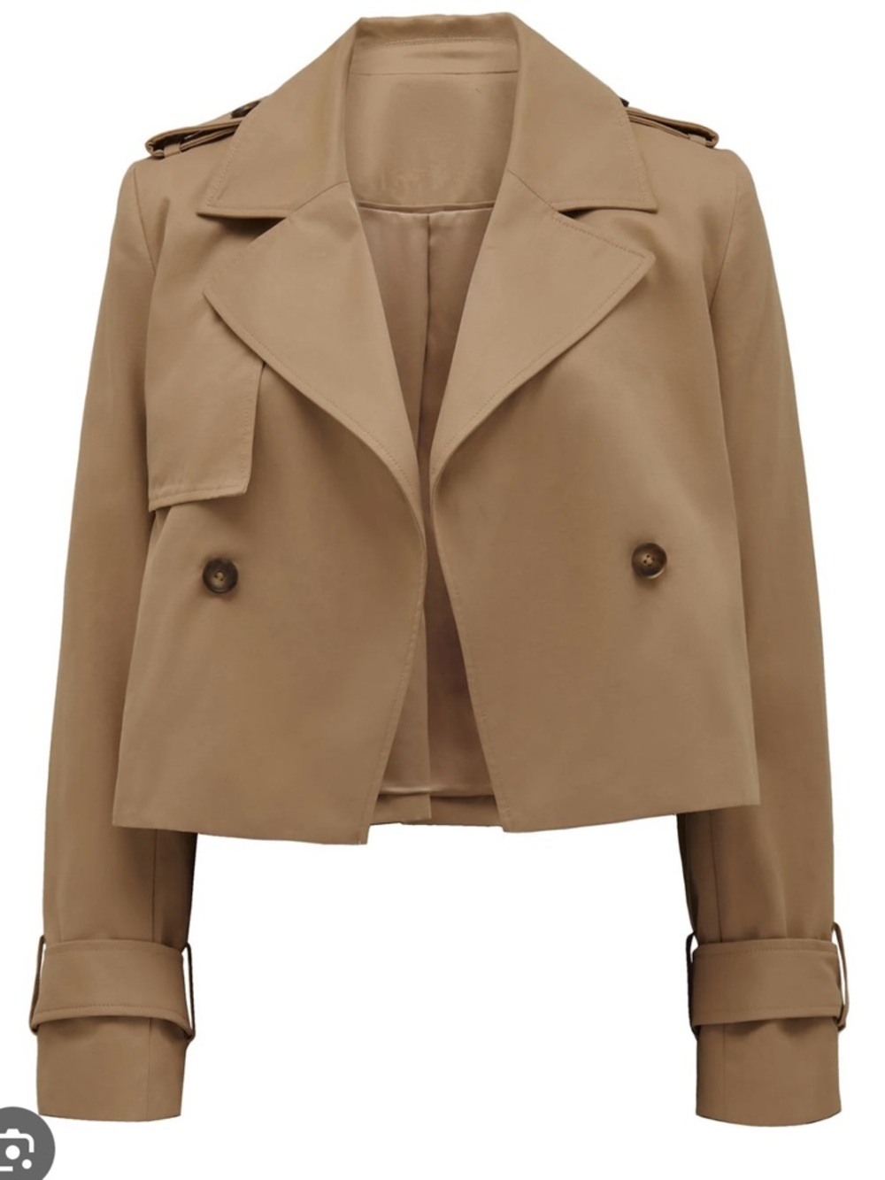 Ever New Cropped Tan Trench Coat